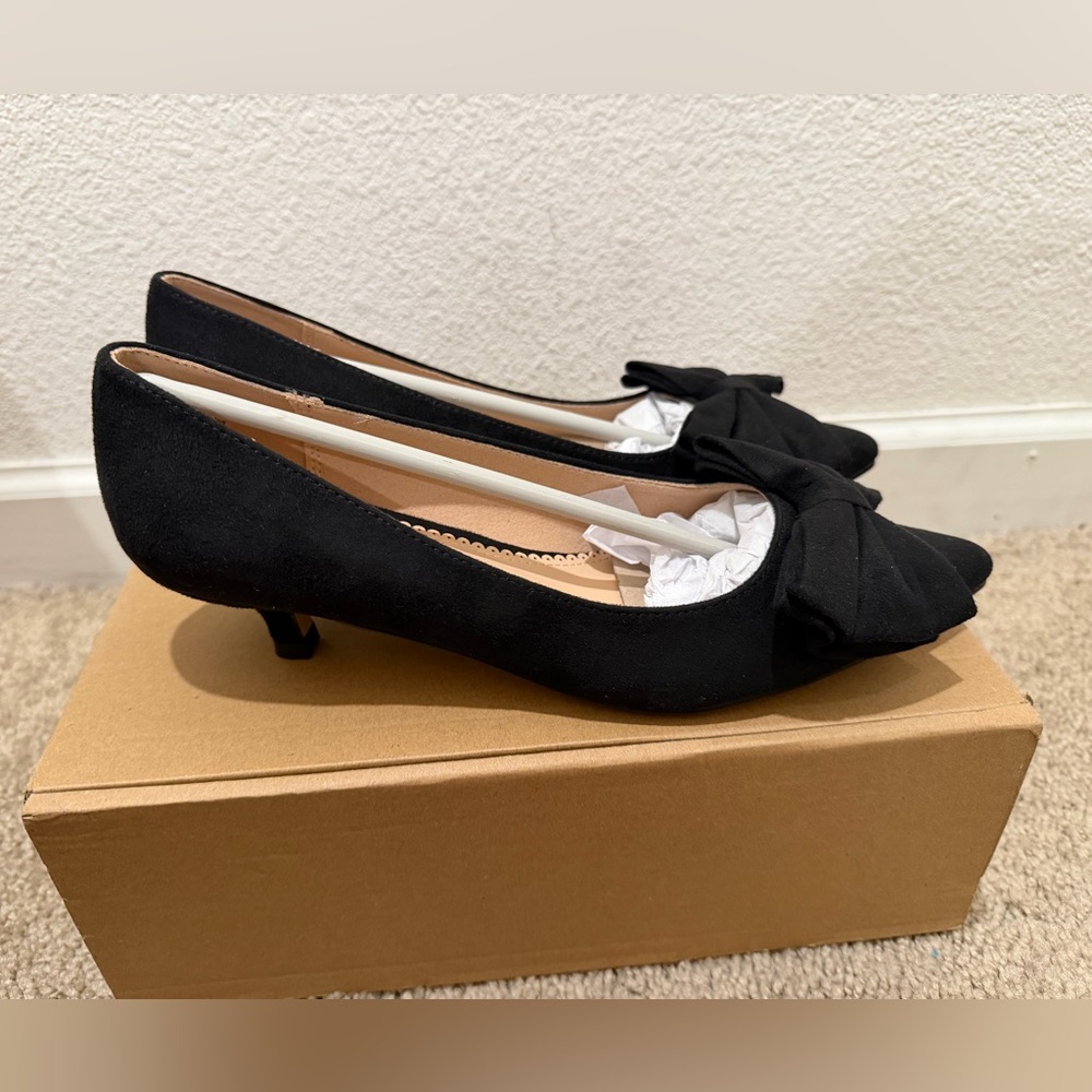 “New” Black Bow Women's Shoes size7